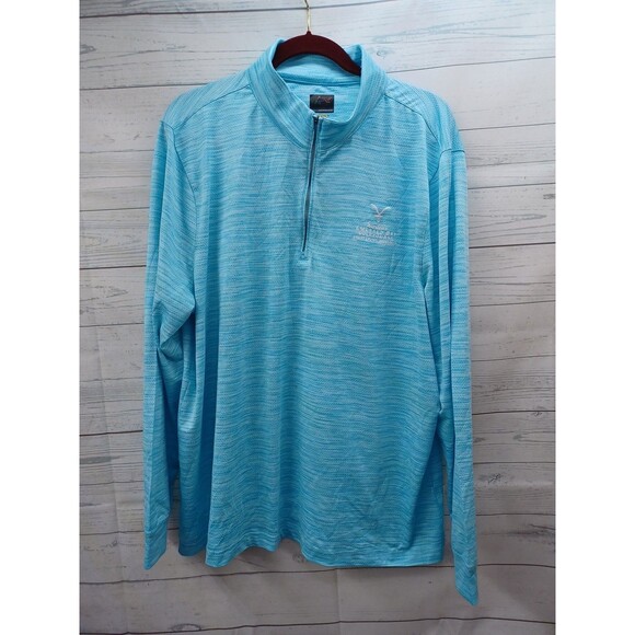 Greg Norman Mens Blue Polo Shirt Sandals Emerald Bay Golf Course Bahamas XL - Picture 1 of 8